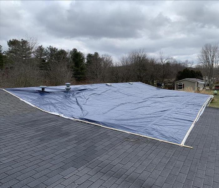 roof after adding a tarp